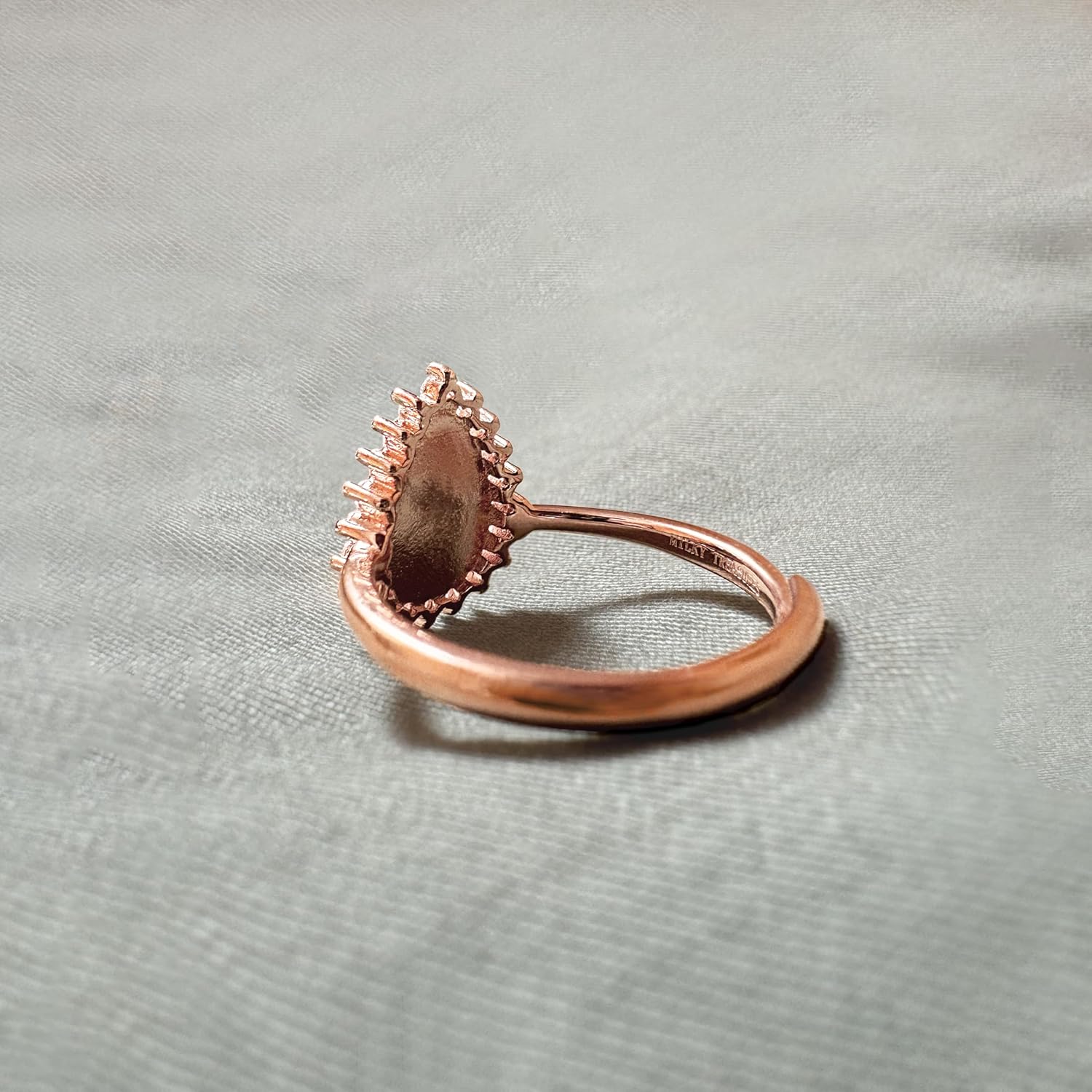 Teadrop Ring DIY Breastmilk Jewelry Making Kit | 18k Rose Gold Plating| Adjustable Size 6 to 10 | Breastfeeding Keepsake | New Mom Gifts | 925 Sterling Silver Base [Only Ring]