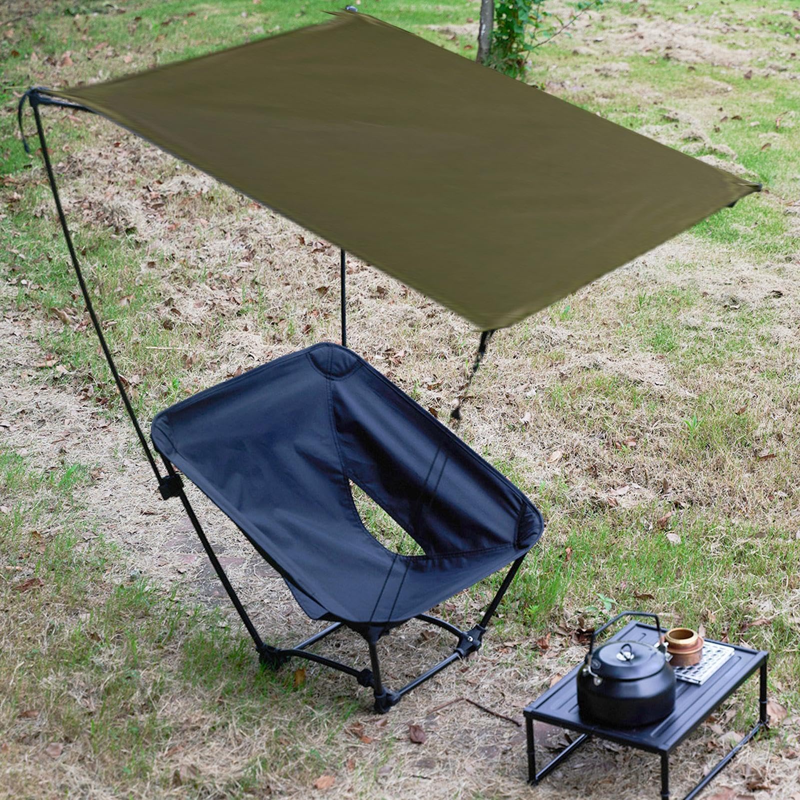 Ombrellone per sedia con morsetto regolabile, portatile, da spiaggia | da viaggio, retrattile, tenda leggera da terrazza, accessorio da spiaggia per campeggio, pesca, escursionismo, viaggi, picnic