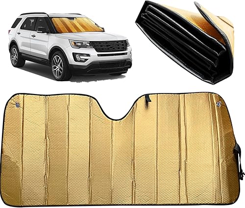 Parasol para parabrisas grueso de 5 capas, bloque de burbujas para el calor y los rayos UV, parasol para parabrisas delantero, visera solar para