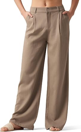 Willit Womens Linen Pants Dress Wide Leg 29"/31"/33"