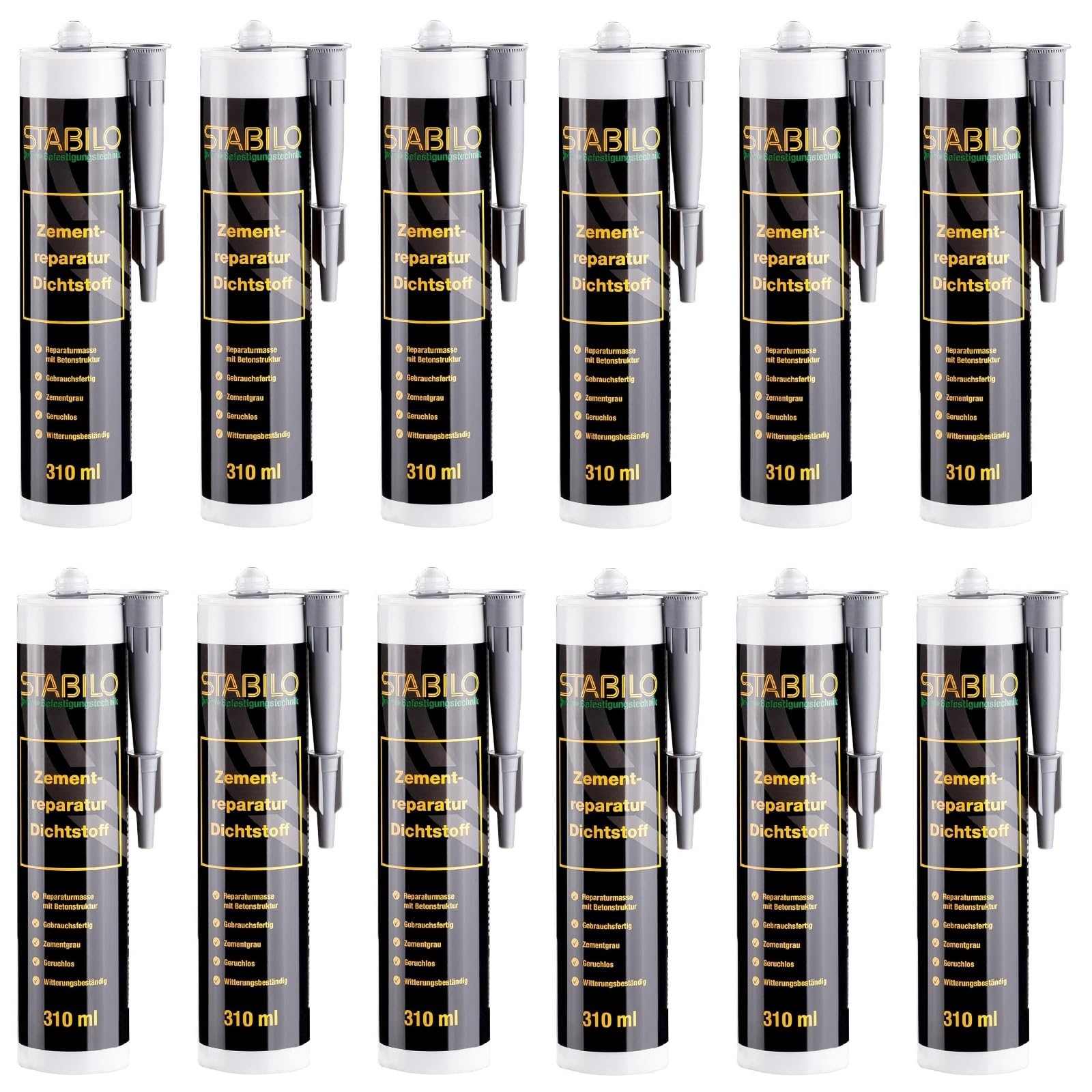 12x Zementreparatur Dichtstoff 310ml | Reparatur-Mörtel, Cement Repair, Fugenmörtel | 12 Stück