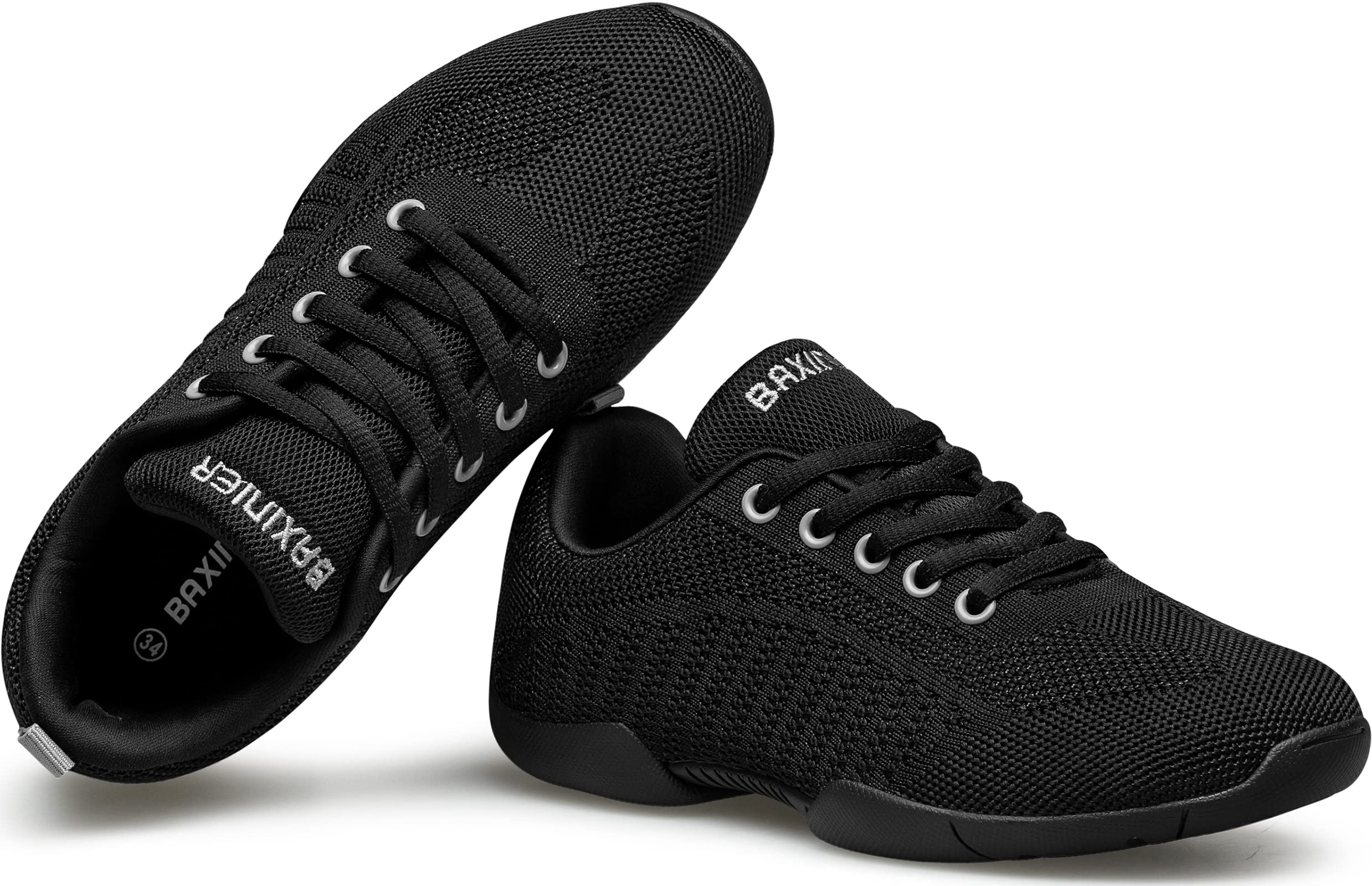 BAXINIER Weiße Cheerleading-Schuhe für Mädchen, atmungsaktiv, Jugend Cheer, Wettkampf-Sneaker, athletisches Training, Tanzen, Tennis, Walking-Schuhe | Atmungsaktive Turnschuhe für Jugendliche, sportliches Training, Tanzen, Tennis, Walkingschuhe