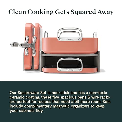 Miniatura 2 de Caraway Juego de sartenes cuadradas  Perfecto para asar a la plancha, tostar, asar, asar y más  Sartenes antiadherentes con revestimiento de
