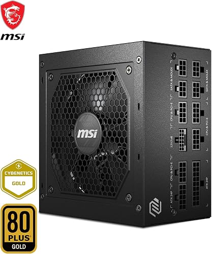 MSI MAG A850GL PCIE5 Bloc d'alimentation, 850 W, 80 Plus Gold, entièrement modulaire, ATX 3.0, support GPU PCIe 5.0, câbles plats noirs, garantie 7 ans - 6