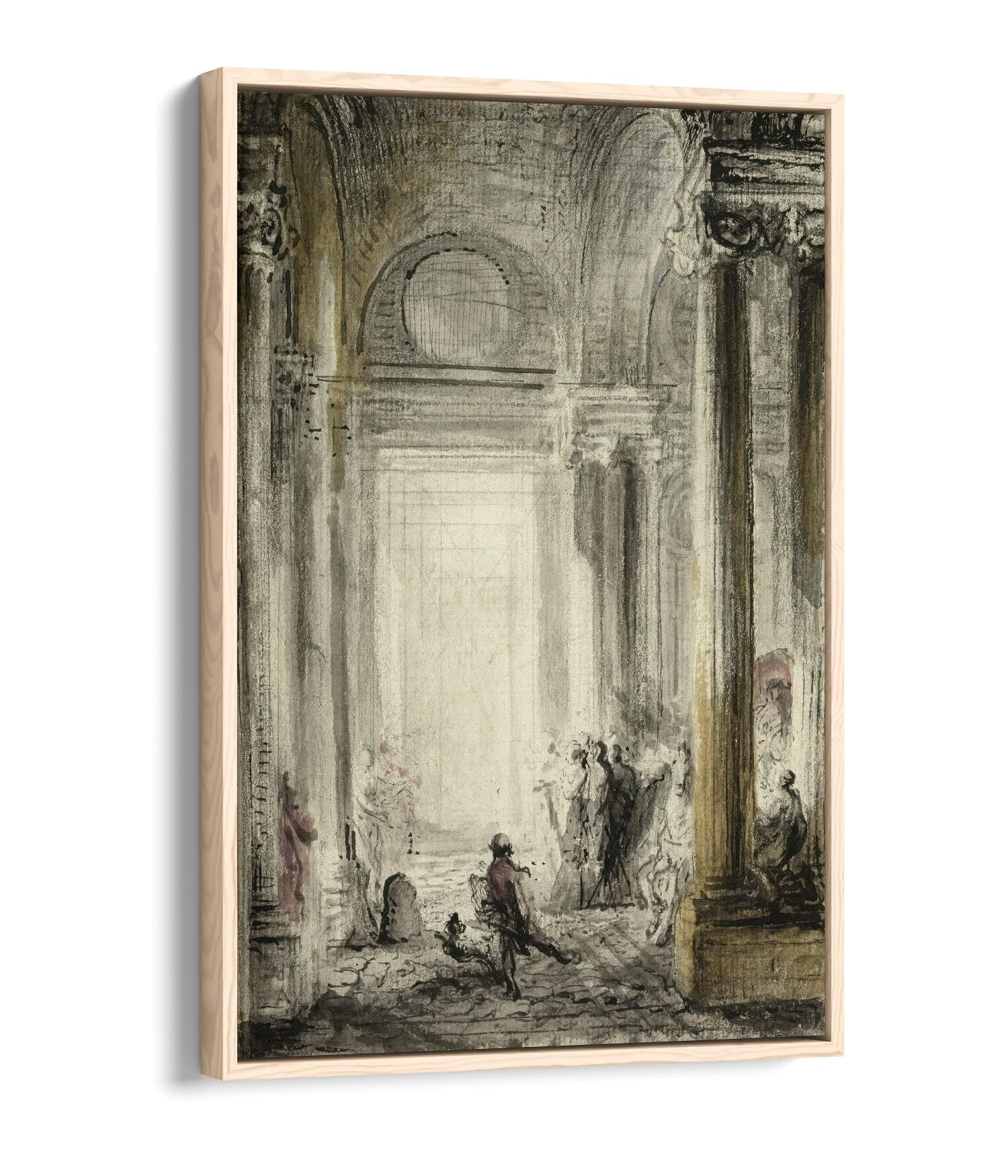 Impression sur toile Louvre Gabriel Jacques de Saint-Aubin chêne