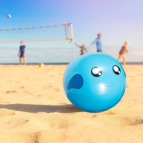 Miniatura 5 de Aquamazing - Pelota de playa gigante de 16 pulgadas para niños, adultos y niños pequeños, XL 4 veces más grueso, PVC, duradero, flotador, juguete de