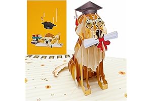 Liif 2024 Graduation Dog 3D Pop Up Graduation Card: Celebrate the Triumph...