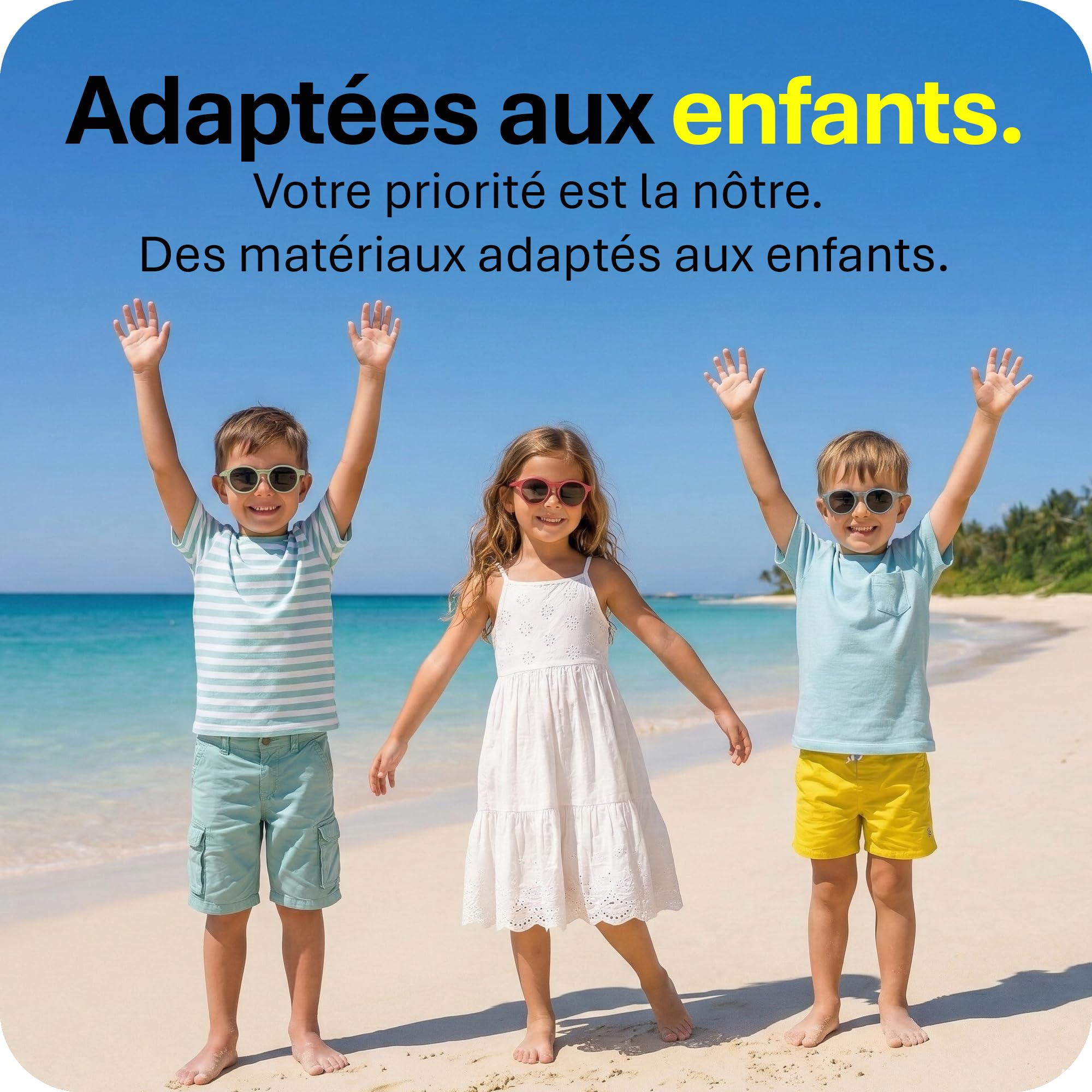 Mausito Lunettes de soleil enfant (3-6/6-9 ans) UV400 & verres catégorie 3 | Branches flexibles & légères en TPEE et polycarbonate | Design européen