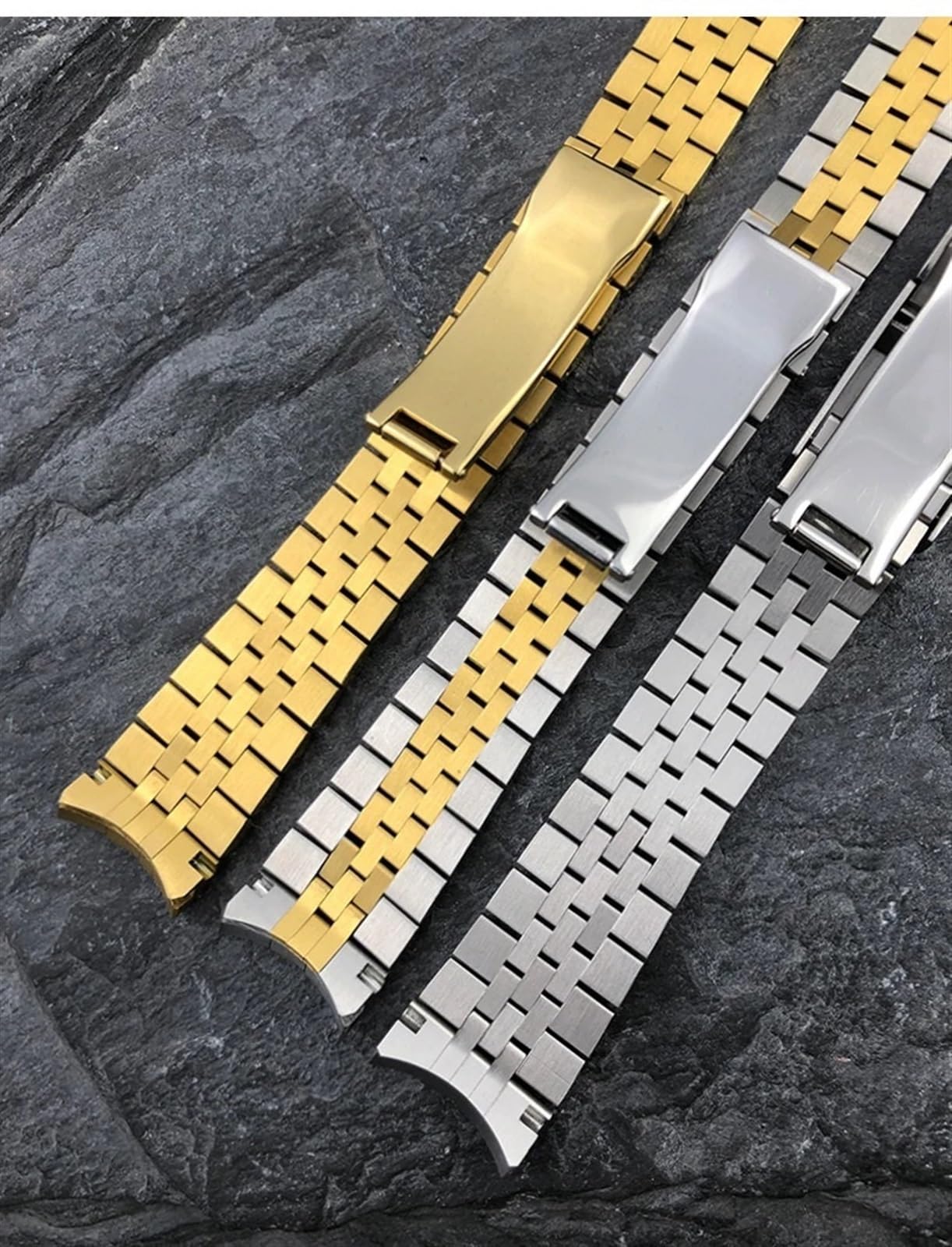 316L Edelstahl-Armband, 20 mm, passend für Rolex Datejust Oyster Perpetual 36 mm, Zifferblatt-Armband, silberfarben, goldfarben, solides Armband