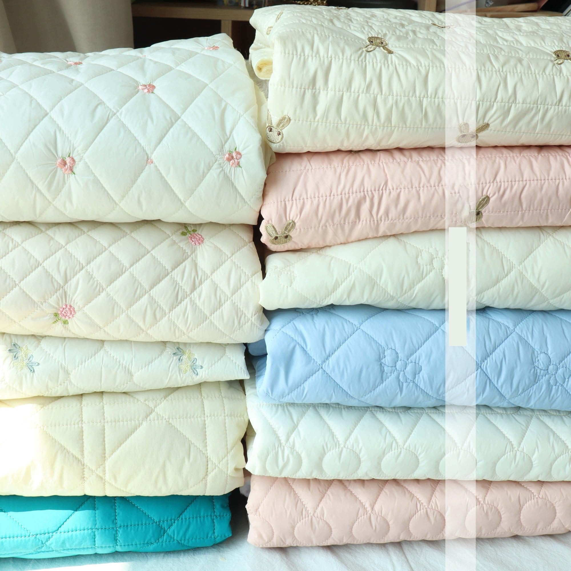 Tejido acolchado de polialgodón, Tela Acolchada de Algodón Multicolor 50-200x135 cm for Forro Chaqueta(Color-06,100x135cm)