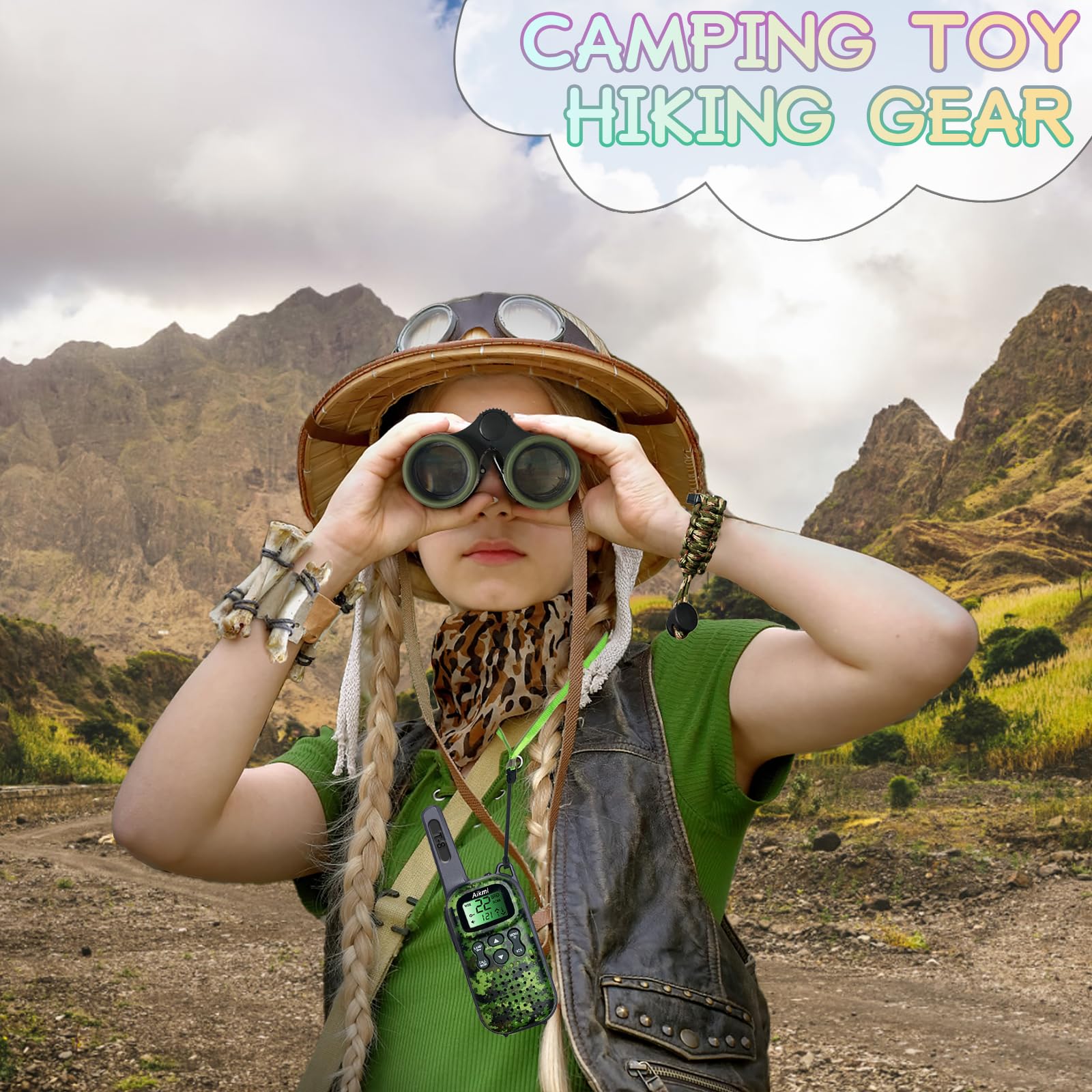 Walkie Talkies para niños, regalos para niños de 5 años en adelante, radio de 2 vías de largo alcance para camping, caza, senderismo, juego al aire libre, 6, 7, 8, 9, 10 años, regalo de cumpleaños 5