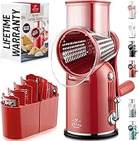 Vista 40 de Zulay Kitchen Rallador Rotativo de Queso de 5 Cuchillas Rallador de Queso - Rallador de Queso Manual de Manivela con Succión Reforzada y 5 Tambores