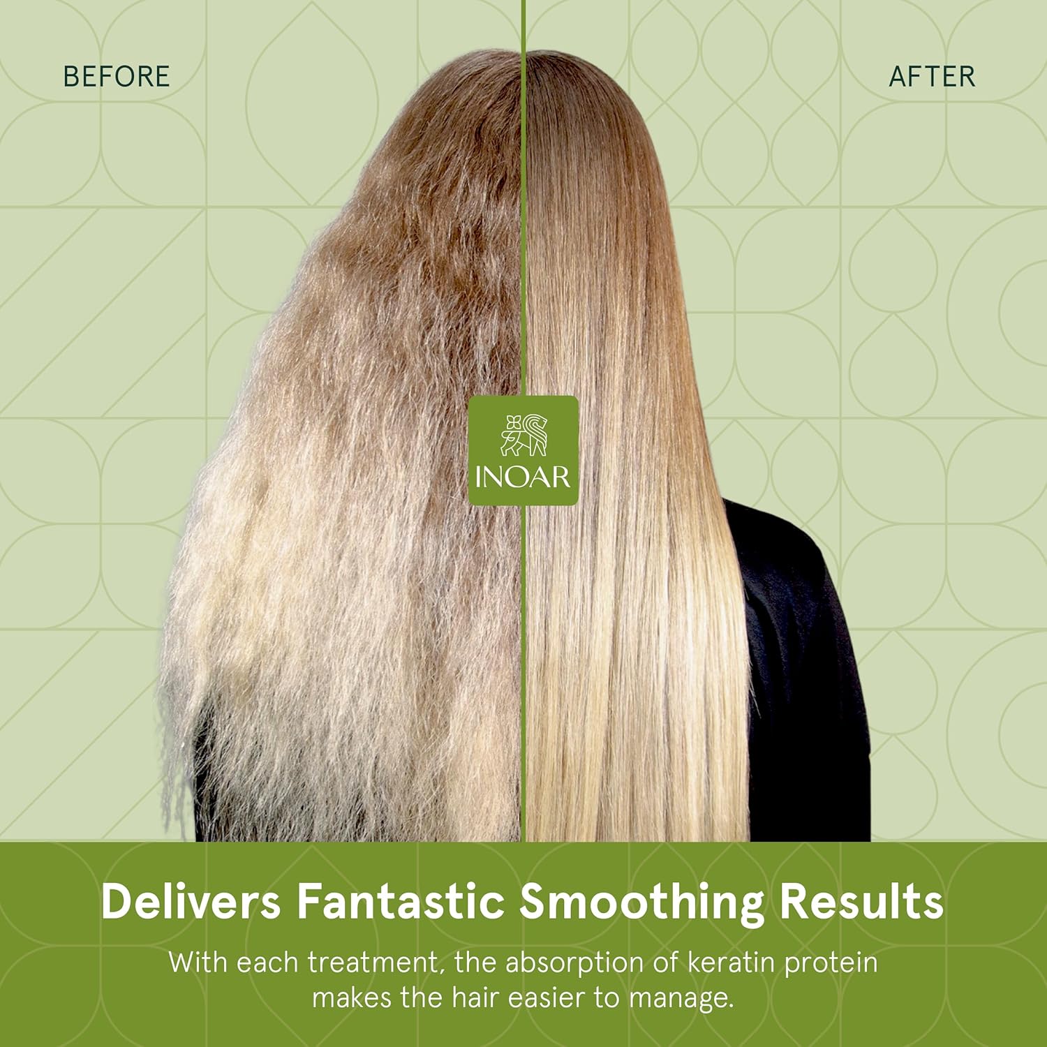 Inoar GHair Premium Keratin Step 2 with Keratin for Intense Frizz Reduction & Hair Smoothing, 33 Fl Oz