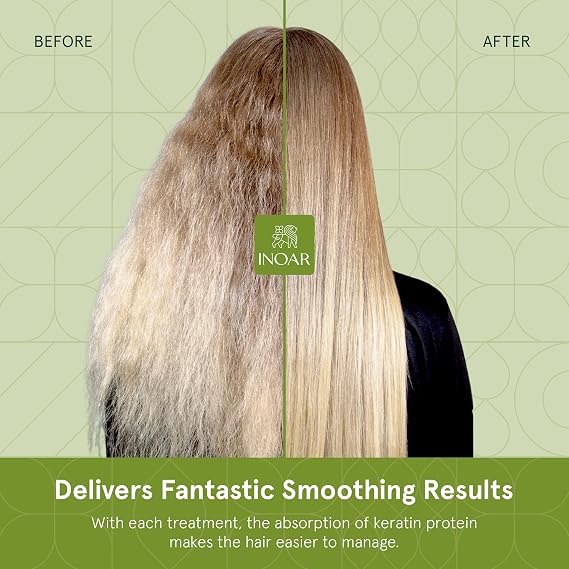 Inoar GHair Premium Keratin Step 2 with Keratin for Intense Frizz Reduction & Hair Smoothing, 33 Fl Oz