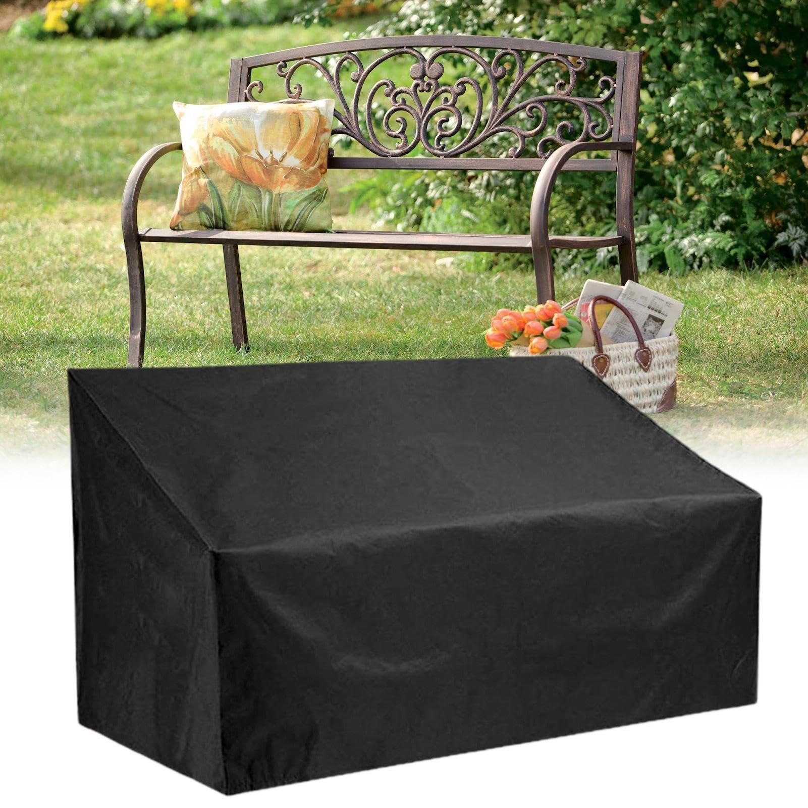 Copridivano Esterno Impermeabile Naqqios - Tessuto Oxford 210D Con Cordini, Per Panche Giardino - Foto 12