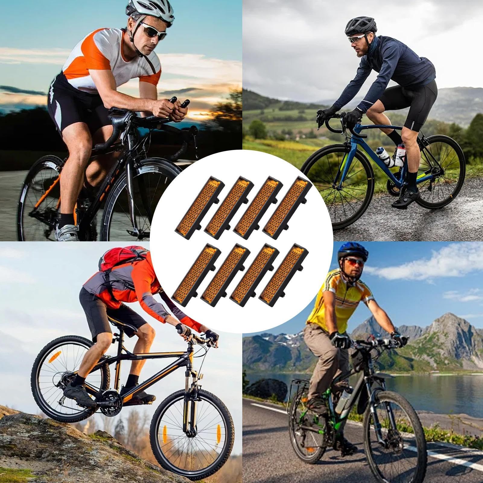 Cabilock – 10 Réflecteurs De Pédale Pour Vélo – Fixation Rapide – Nylon – Sécurité Nuit – Route Et VTT