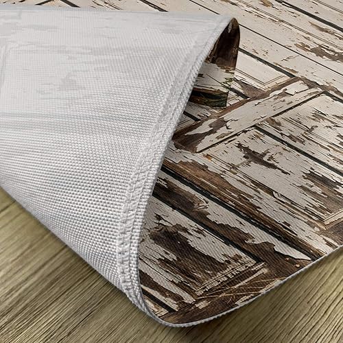 Miniatura 5 de Ambesonne Juego de 4 manteles individuales rústicos, vintage para entrada de casa, tablones antiguos verticales, diseño de madera envejecida,