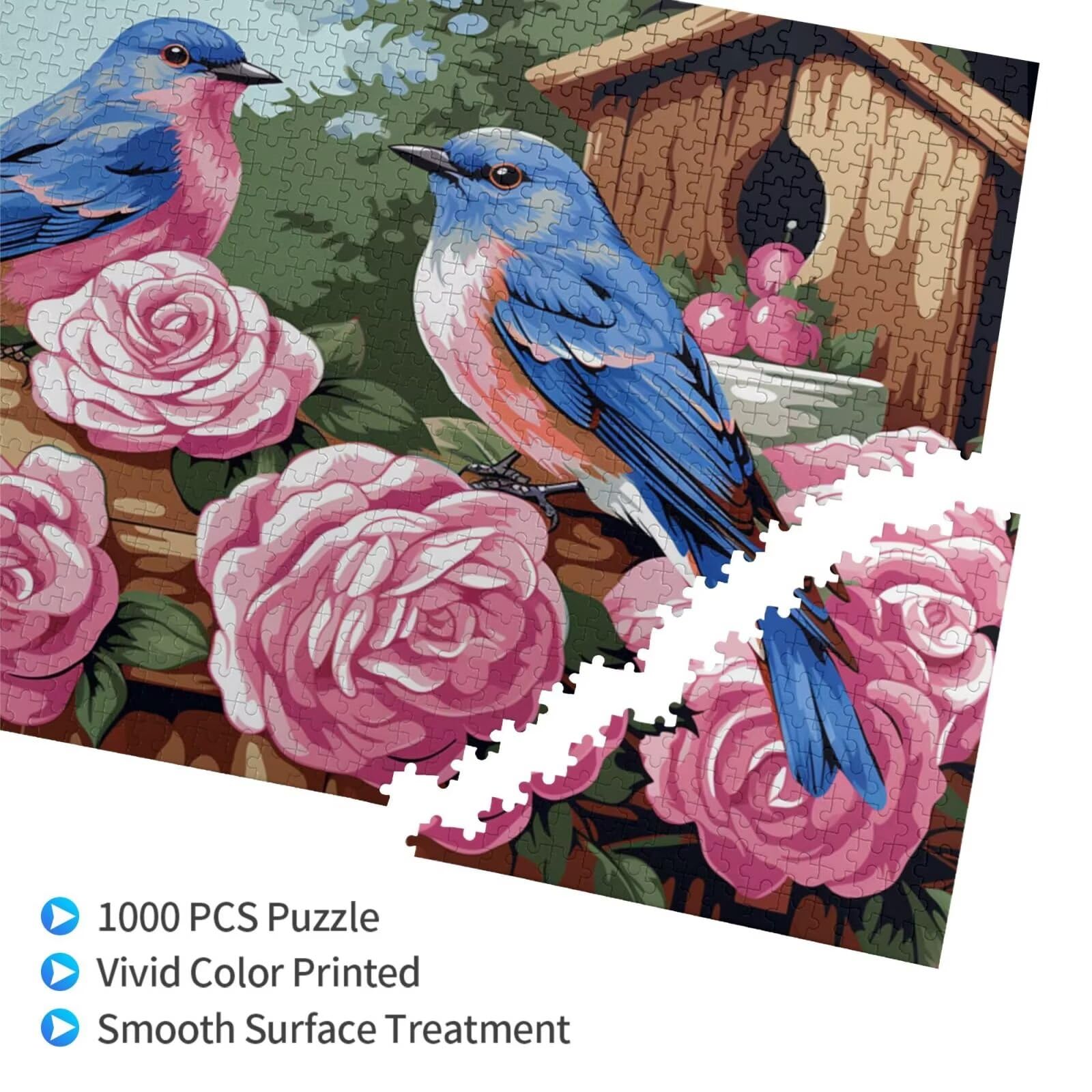 Puzzle 2000 Teile, Puzzle Erwachsene, Holzpuzzle Rose Impossible Jigsaw, Clevere Rätsel, HD Farbe Jigsaw mit Geschenkbox Verpackung for Aesthetic Room Decor, Geschenke für Frauen Vogel 100x70cm p-1620