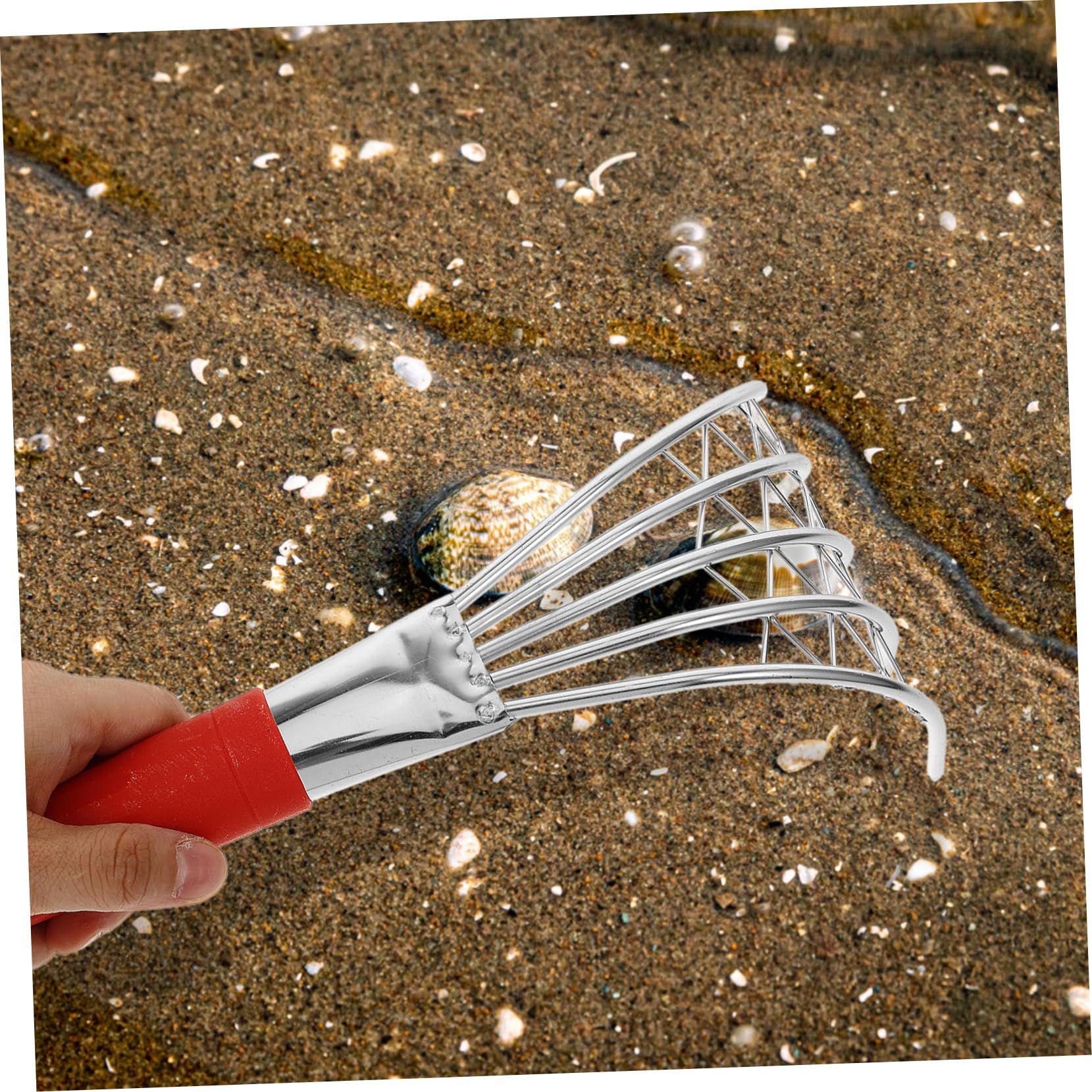 Toyvian 2 Stück Strandrechen für Ergonomischer Muschelrechen Rostfreiem mit Fünf Zähnen Werkzeug zum Muschelsuchen für Einsatz Am Strand