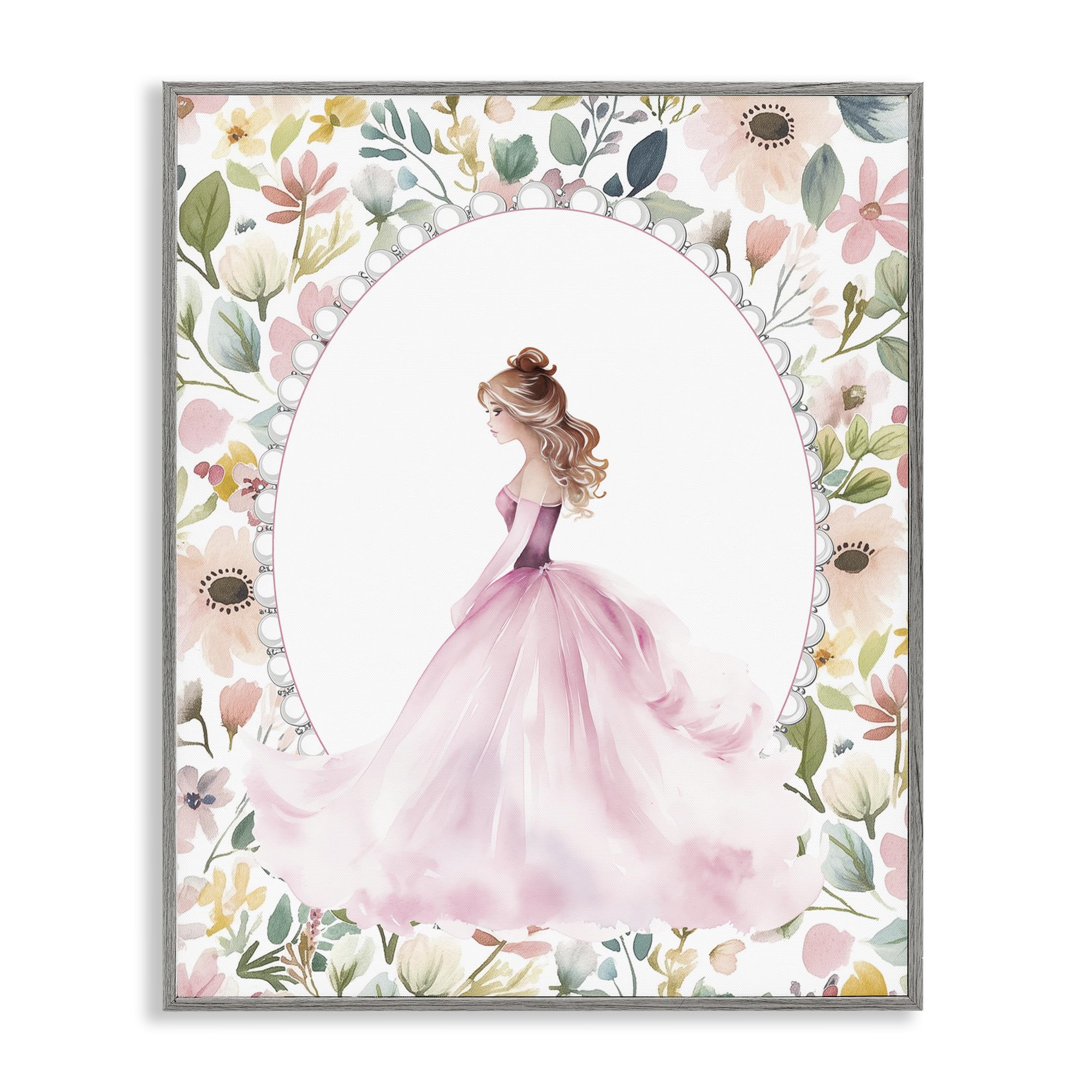 Stupell Industries 'Elegant Princess Love', Framed Giclee Art, Gray, 11 x 14 Inches, Easy to Hang and Sturdy, Made in USA, by Christine Simpson Art