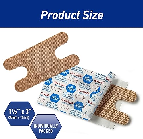 Miniatura 2 de MED PRIDE 100 vendas de tela estéril para dedos, dedos y nudillos, sin látex ni goma, hipoalergénicas, 1.5 x 3 pulgadas