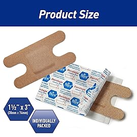 MED PRIDE 100 Sterile Fabric Fingertip, Finger, and Knuckle Bandages - Latex and Rubber Free Hypoallergenic, 1.5in X 3in
