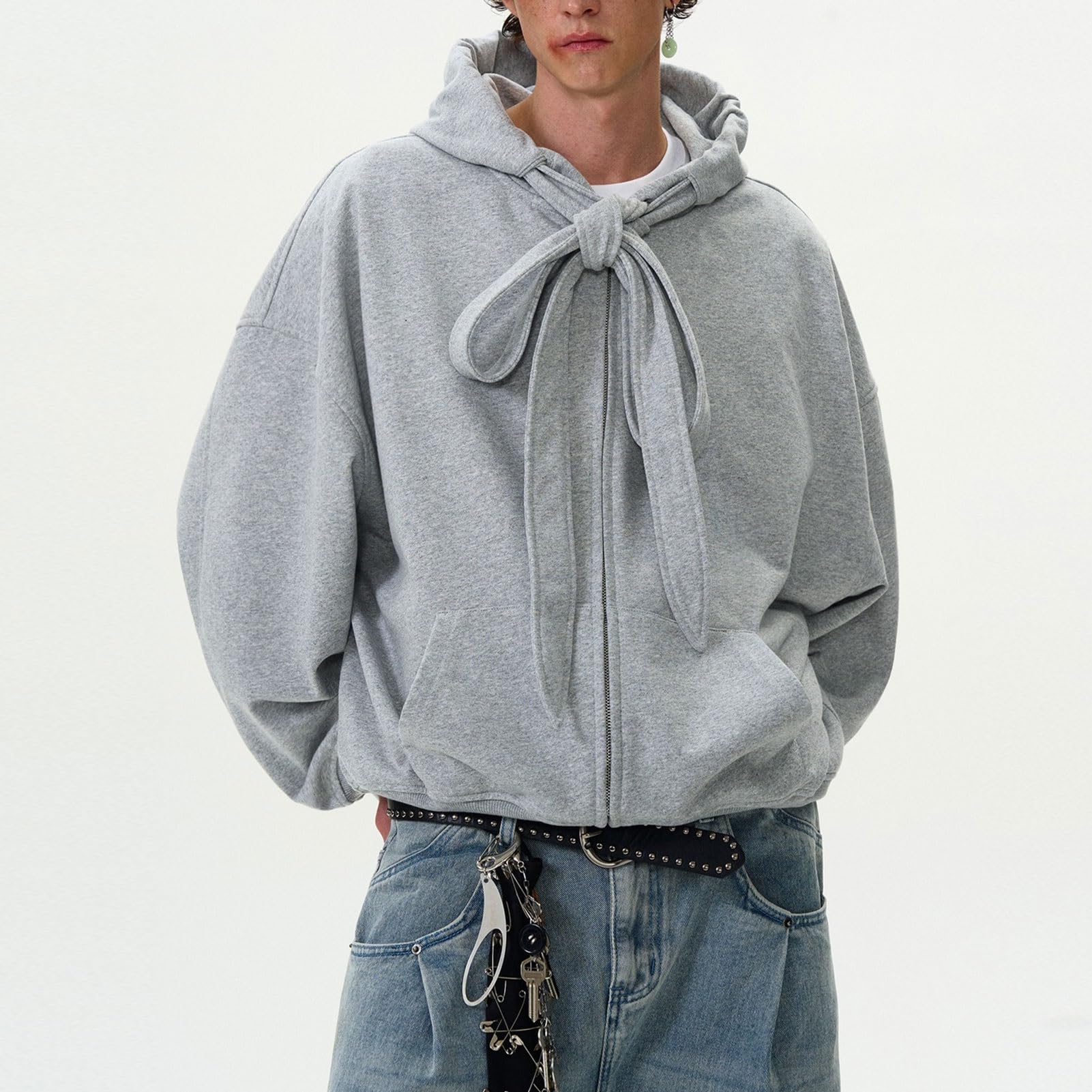 Męska Sznurowana Bluza Z Kapturem, Bluza Z Kieszenią W Stylu Retro Na Jesień, Na Co Dzień, W Stylu Streetwear