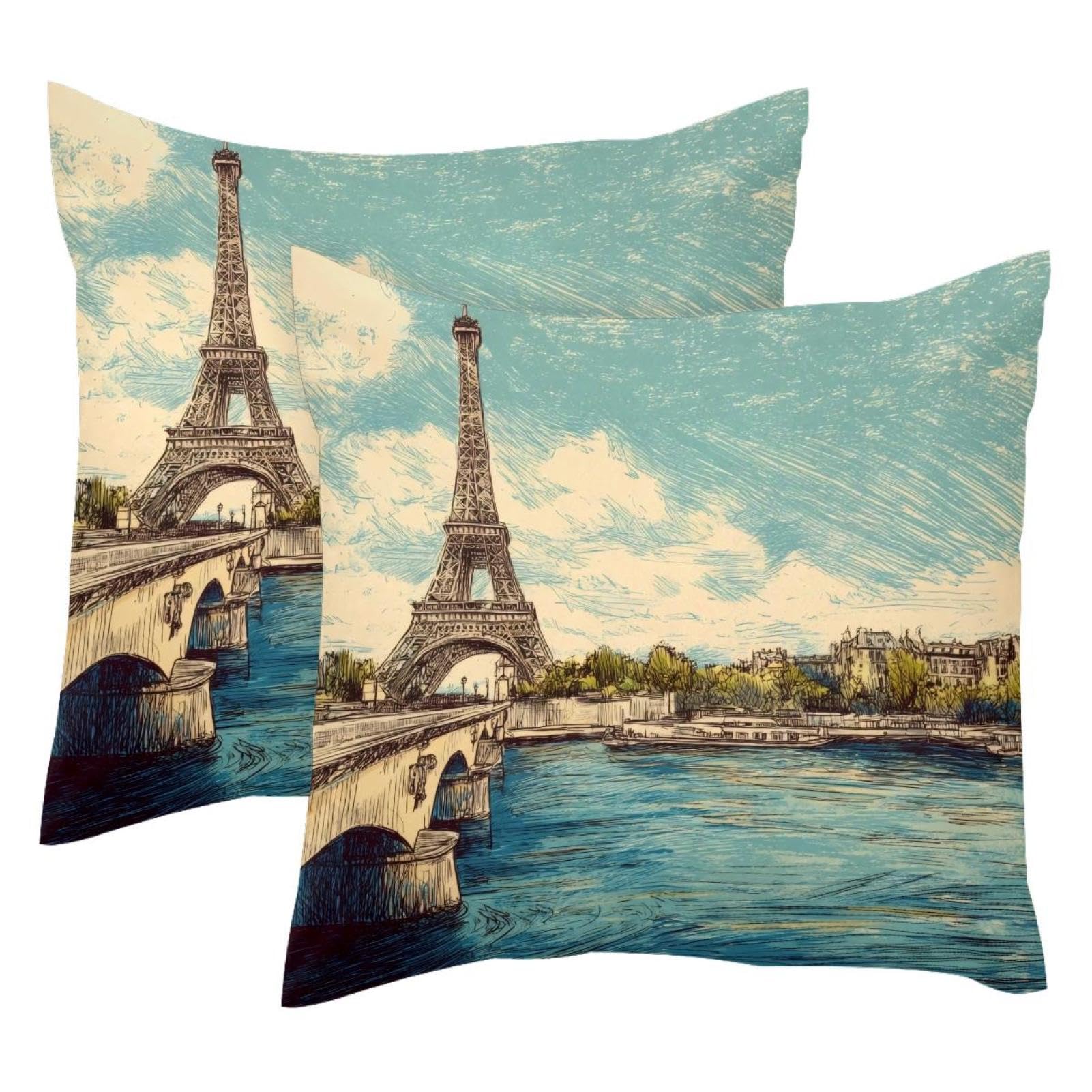Housse de coussin velours Paris 50x50 lot de 2 décor salon chambre