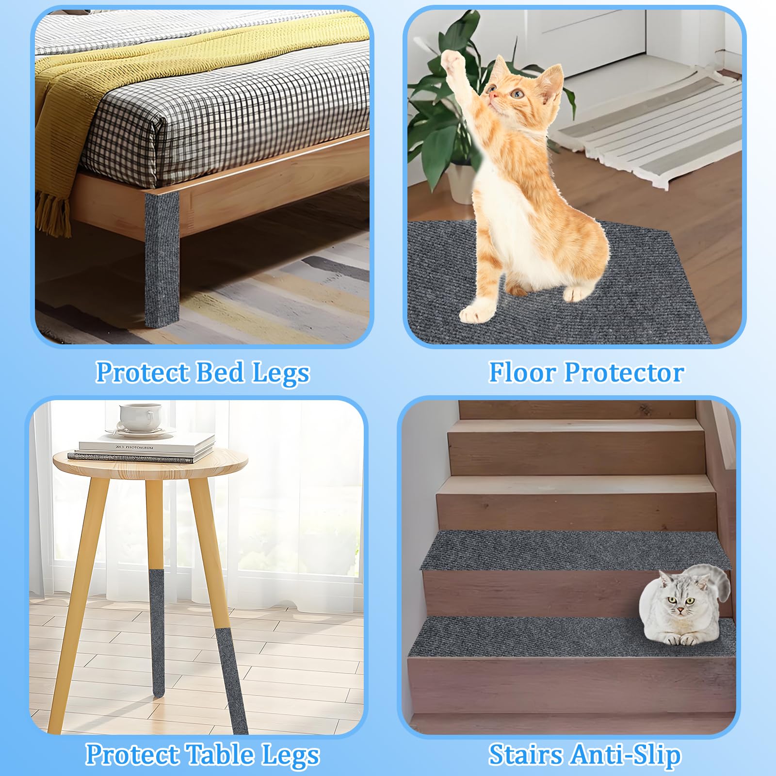 Selbstklebende Kratzmatte Katzen,40×300cm Kratzmatte für Katzen,DIY Kratzbretter Katze Wand,kratzmatte Sofa,Kratzschutz Katzenkratzmatte AntiKratz Tape für Protect Your Furniture (Dunkelgrau)