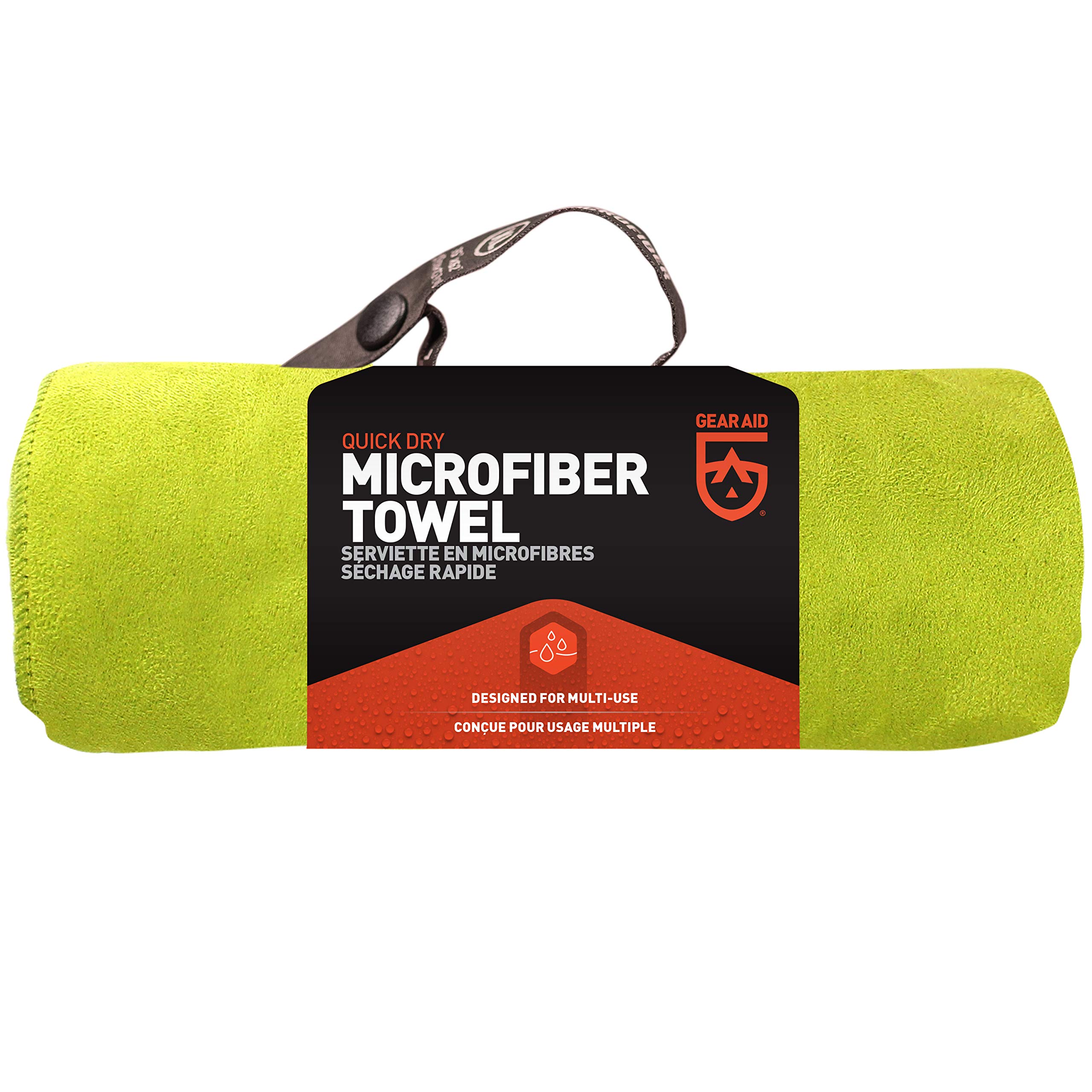 GEAR AID Quick Dry Microfiber Towel for the Gym, Travel and Camping, Nav Green, Large, 30