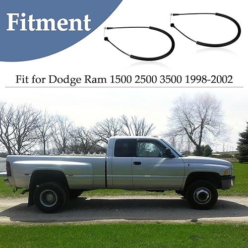 Miniatura 4 de 2 cables de pestillo de puerta trasera izquierda y derecha compatibles con Dodge Ram 1500 2500 3500 1998 1999 2000 2001 2002 Reemplazo # 55275106,