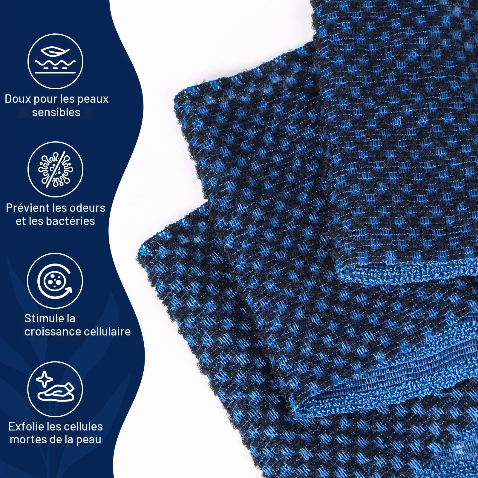 Yiclick Serviette Exfoliante à Double Texture - Éponge Loofah pour le Dos à Utiliser dans la Douche et le Bain, Éponge Exfoliante pour le Corps, Éponge Exfoliante Loofah pour Femmes et Hommes