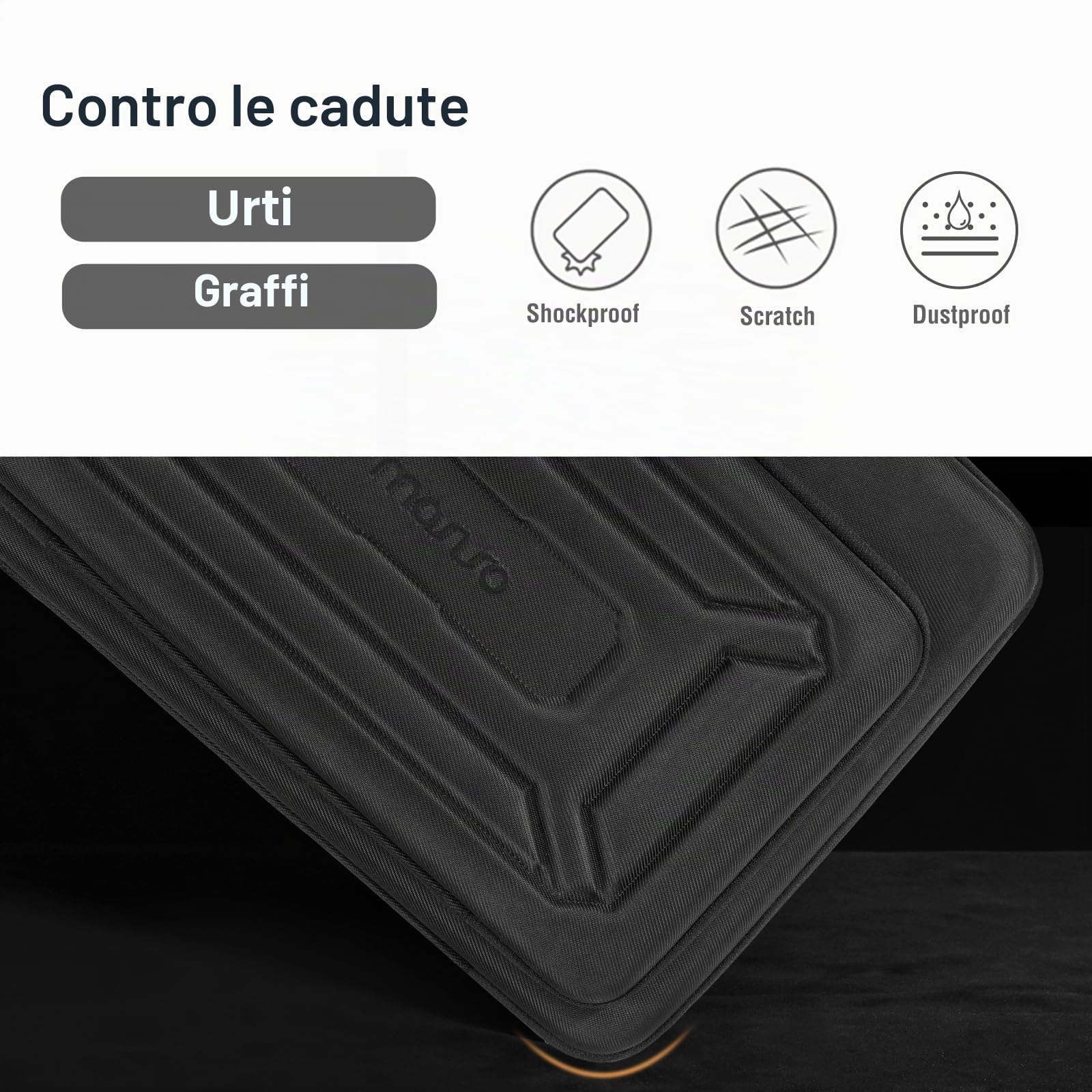 MOSISO Custodia Rigida Laptop Uomo Donna 15-16 pollici Borsa Computer | con Cuciture Geometric Compatibile con Macbook HP Dell Lenovo Asus,15.6'' Borsa Laptop con Tasca Front Raised&Tracolla,Nero