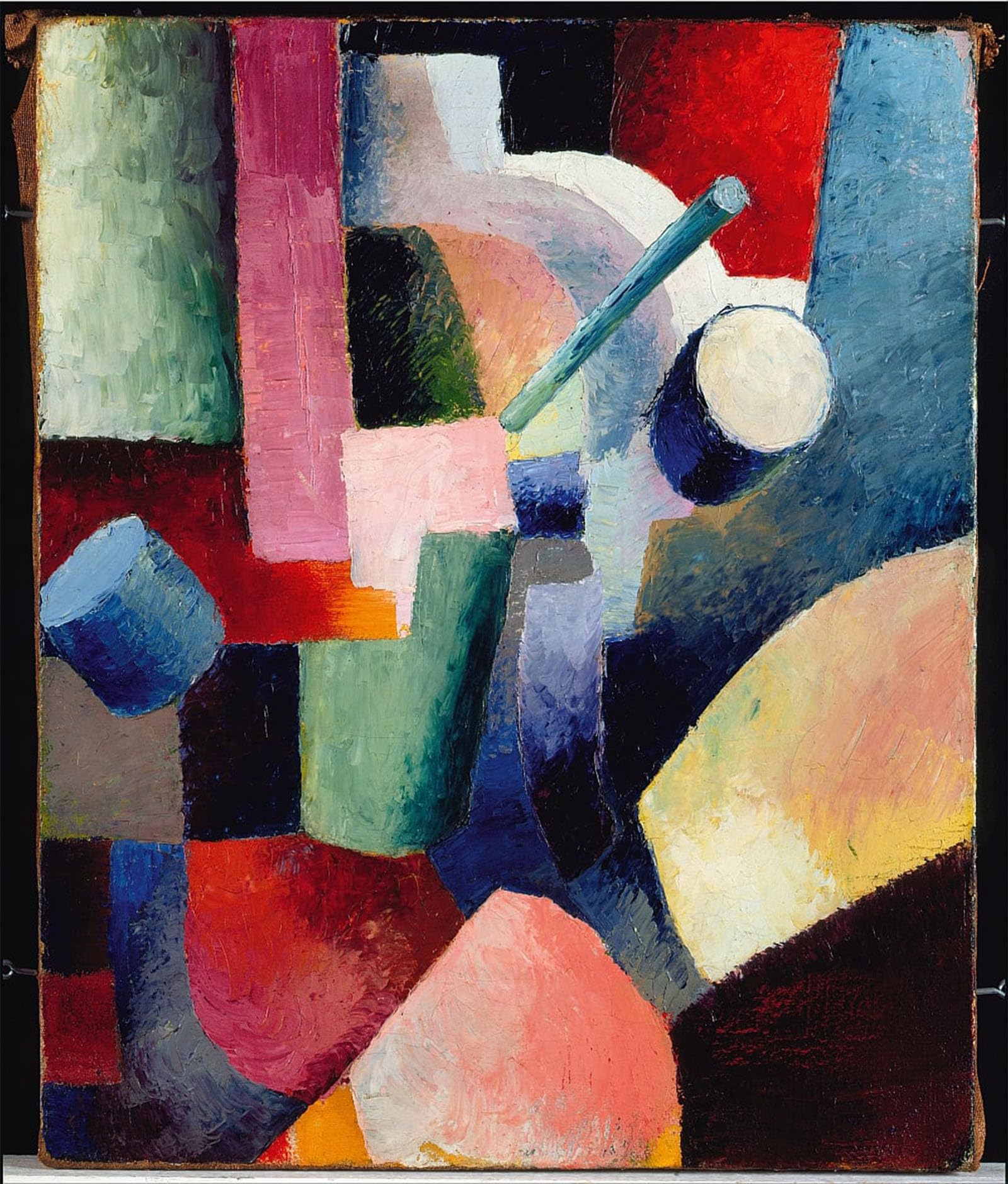 ARTXLXXBN Famous Painting Canvas Artwork Graffiti Print Colored Composition of Forms by August Macke Portrait Canvas Image for Home Decor 60x90cm