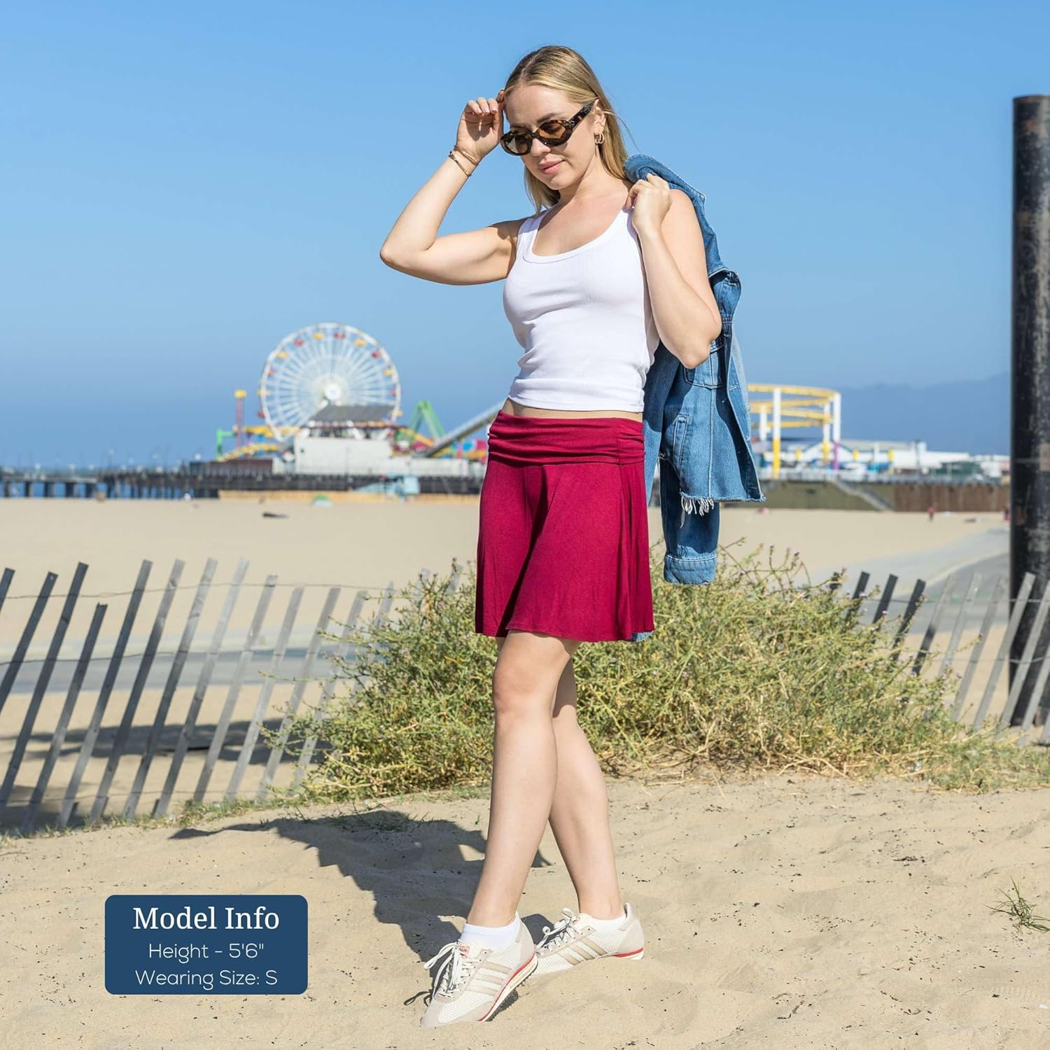 Azules Women’s Flowy Flared Mini Skirt – Stretchy A-Line Skater Skirt, Casual Versatile Basic Short Skirt - Image 3