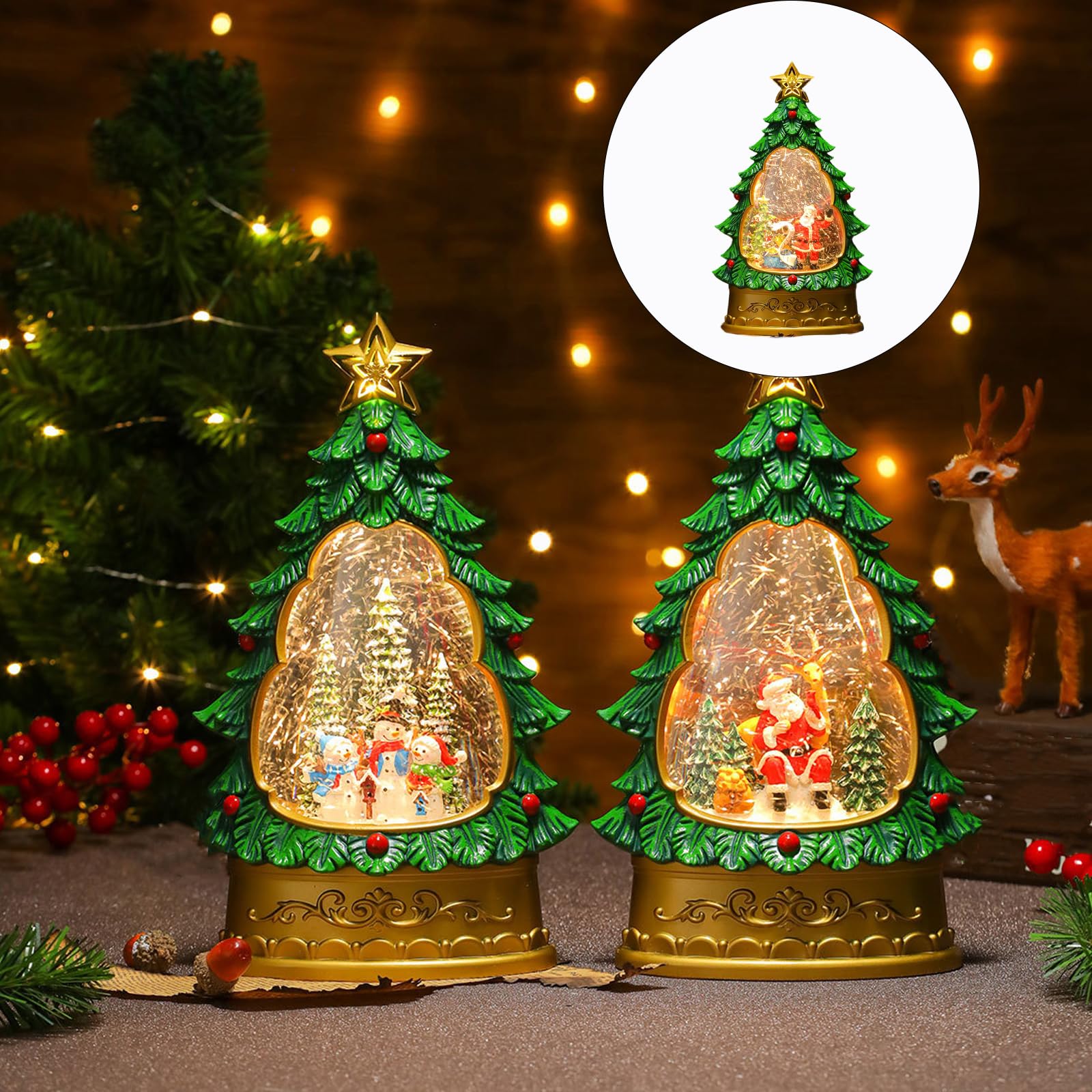 Decorazione da tavolo per albero di Natale in miniatura con canto eretto in canti permanenti, forte base in PVC per cerimonie di un anno, multifunzionale, per le cerimonie di festa, carillon