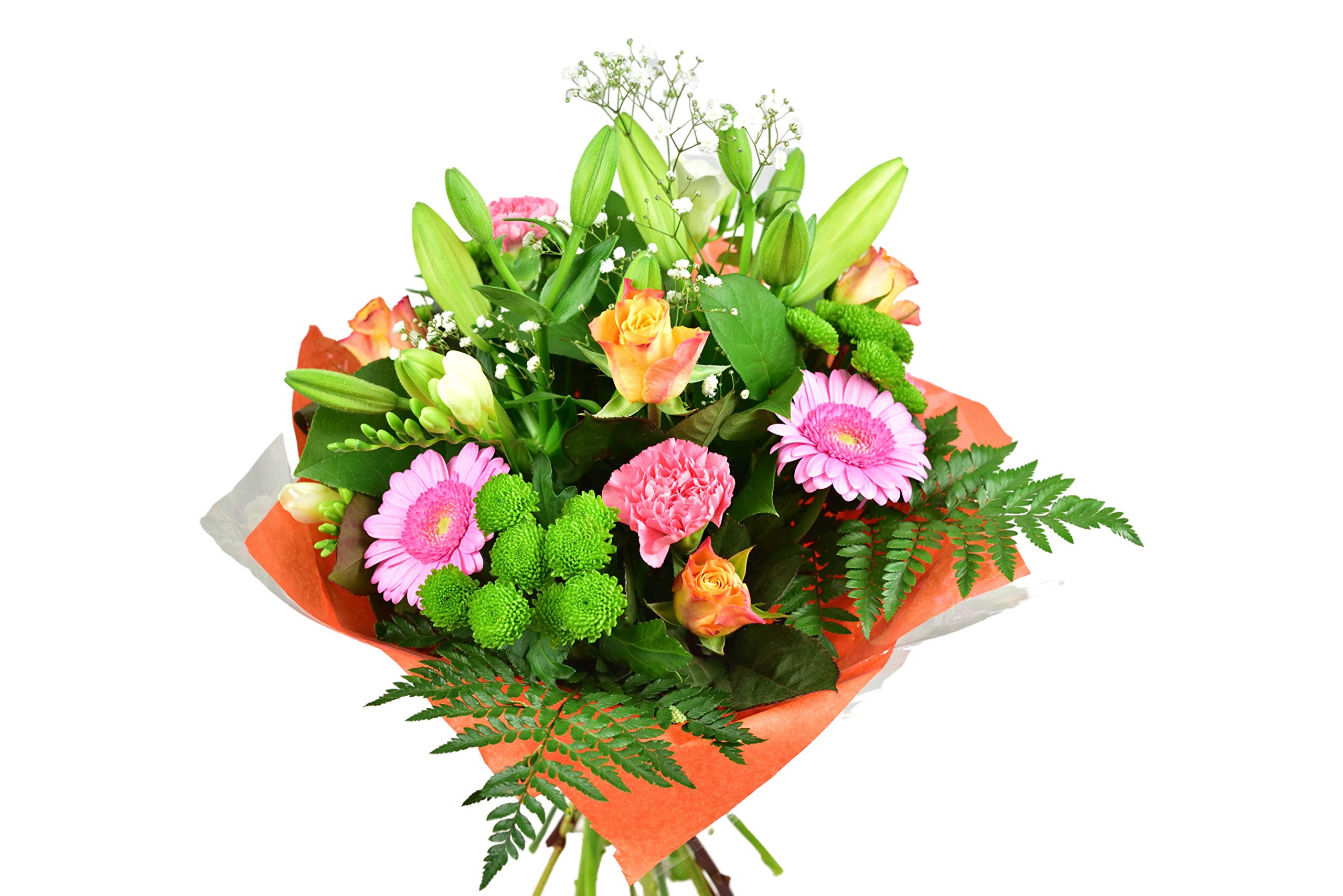 Celestial Grace White Lily Bouquet Fresh Flowers Arrangement for Birthdays, Weddings, Anniversaries, Sympathy, Get-Well, Easter, Thank-You, Indoor Decoration, Occasion Floral Gift