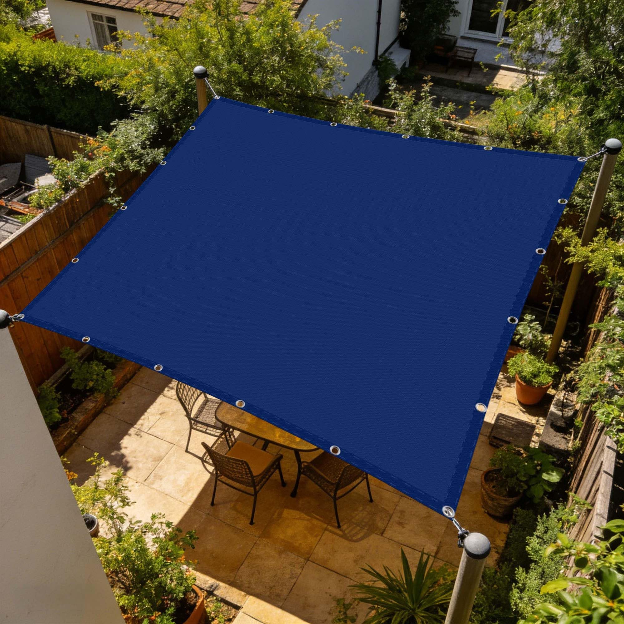 Voile d'ombrage pour terrasse et jardin abri solaire bleu foncé