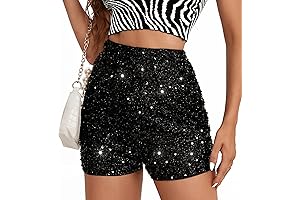 Black Sequin High-Waisted Clubwear Rave Shorts