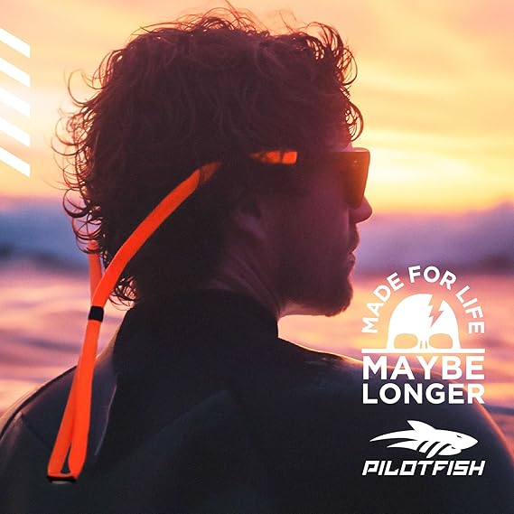 Pilotfish Floating Sunglasses Strap, Adjustable, Waterproof, High Visibility, Neoprene Holder for Men & Women