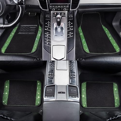 Miniatura 21 de CAR PASS - Tapetes para automóvil con diamantes de imitación y almohadilla para el talón, antideslizantes, de cloruro de polivinilo, impermeables