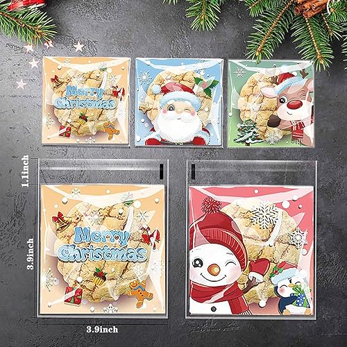 Miniatura 8 de 200 bolsas de celofán para dulces de Halloween, autoadhesivas, transparentes, bolsas de regalo para suministros de fiesta de Halloween (3.94 x 3.94