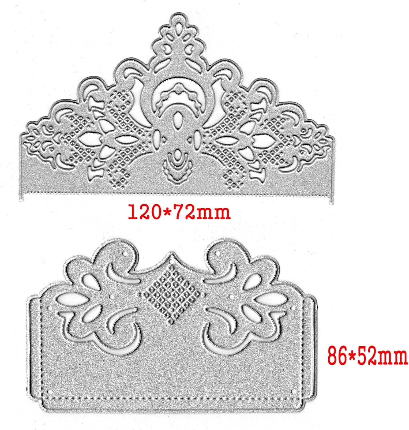 2pcs Lace Flower Metal Die Cuts,Wedding Greeting Crad Frame Border Cutting Dies Cut Template Stencils for DIY Scrapbooking Photo Album Decorative Embossing Paper Card Making