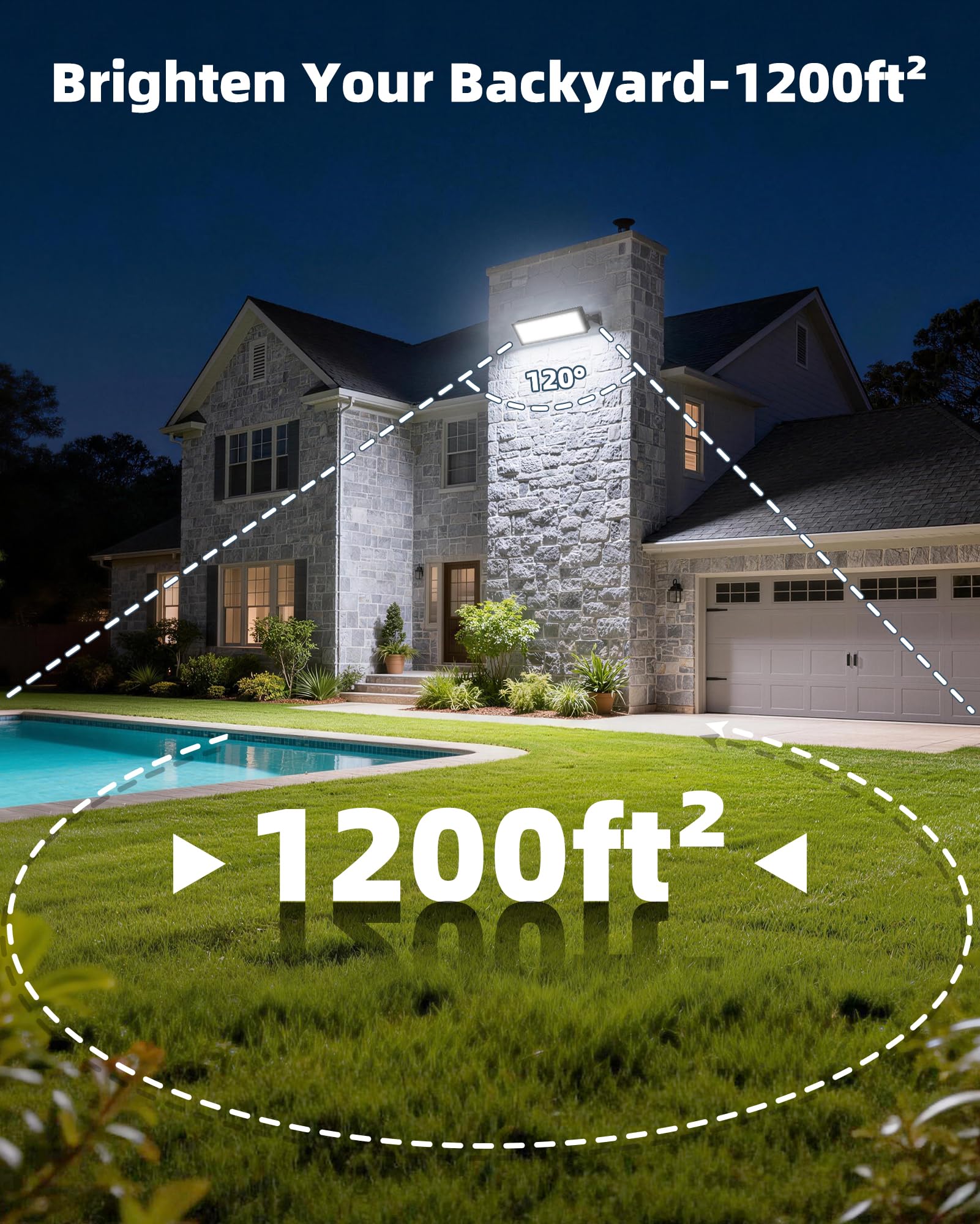 2 Pack LED Shop Lights 100W 14000LM 6000K Plug in Garage Light with 6FT Power Cord IP66 Waterproof — view 4