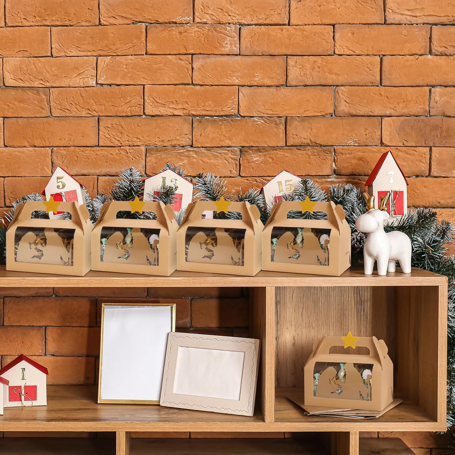 12 Sets Christmas Favor Boxes Bulk Kraft Paper Nativity Wrapping Treat Bag with Nativity Star 6.8 x 3.5 x 3.4 Inch Christmas Cookie Boxes Large for Xmas Jesus Religious Party Favor - Image 6