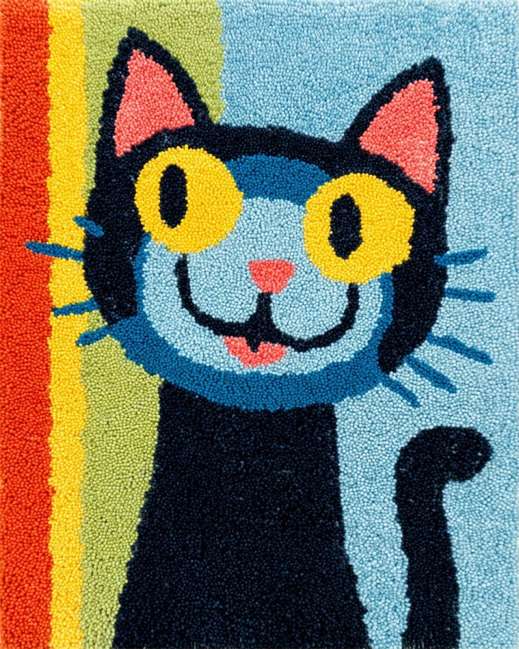AMBATTERY Latch Hook Tapestry Kit Fantasy Cat 55x75cm
