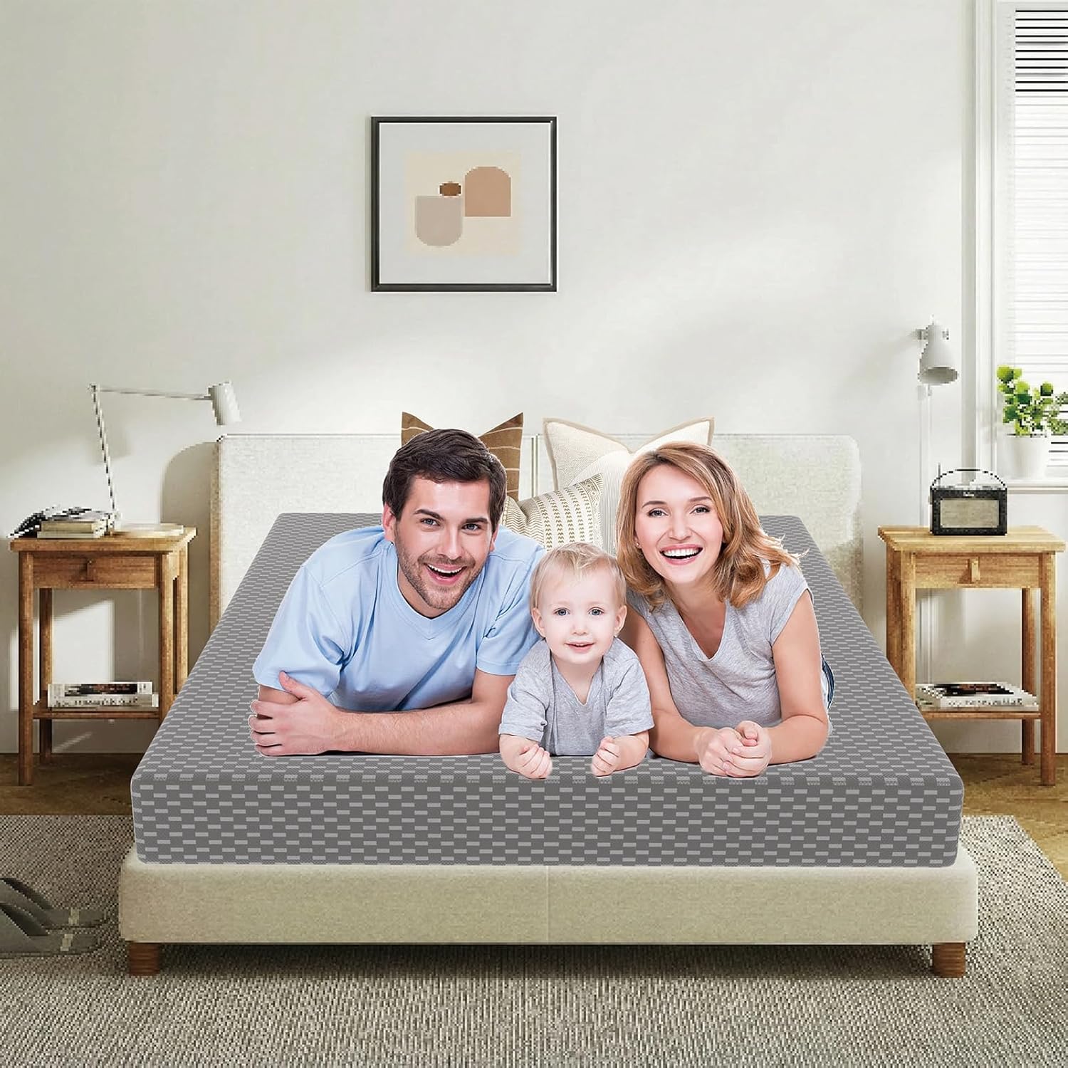 8 Inch Full Mattress | Medium Firm | Memory Foam Mattress | Bed in a Box, CertiPUR-US Certified (Grey, Full 8in)