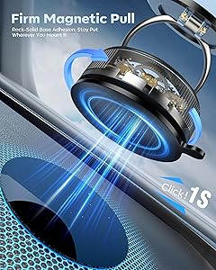 Vacuum Magnetic Phone Holder for Car,2800gf Strong Magnetic Phone Mount,360 Adjustable & Reinforced Suction Cup for Dashboard/Mirror,Car Phone Holder Compatible with iPhone AndroiMatte Black