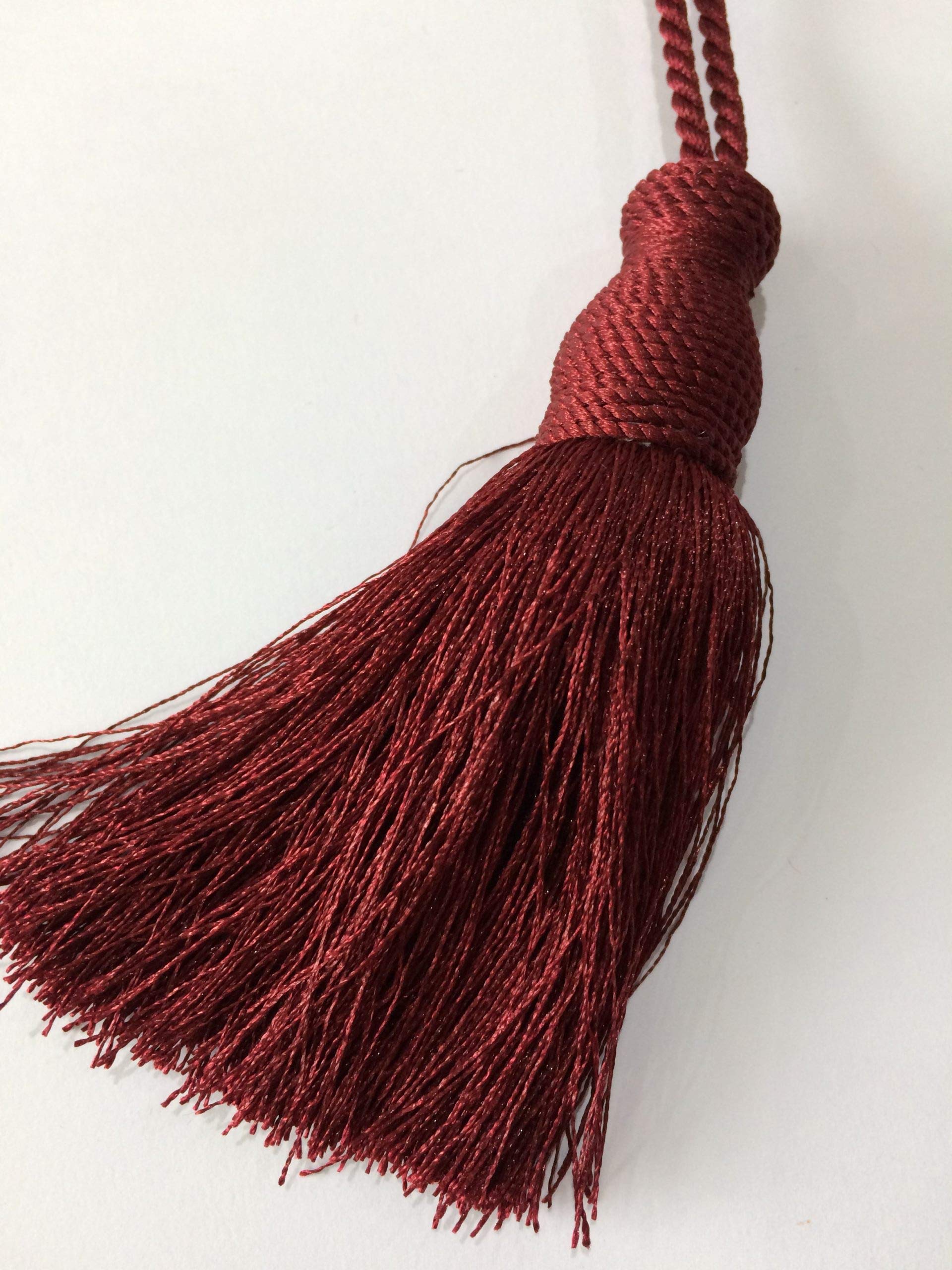 Designer Cushion & Curtains 12cm Key Tassels Wine