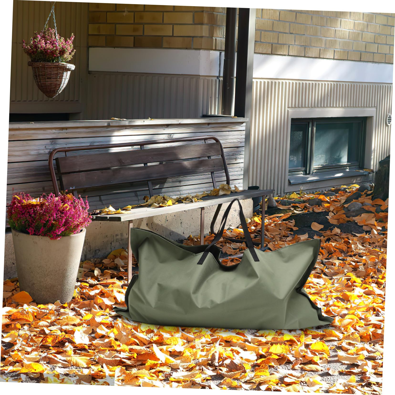 Bolsa de Basura Jardín con Asas Resistentes para Caídas y Escombros Gran Capacidad Portátil para Exteriores Interiores para Patios y Jardines